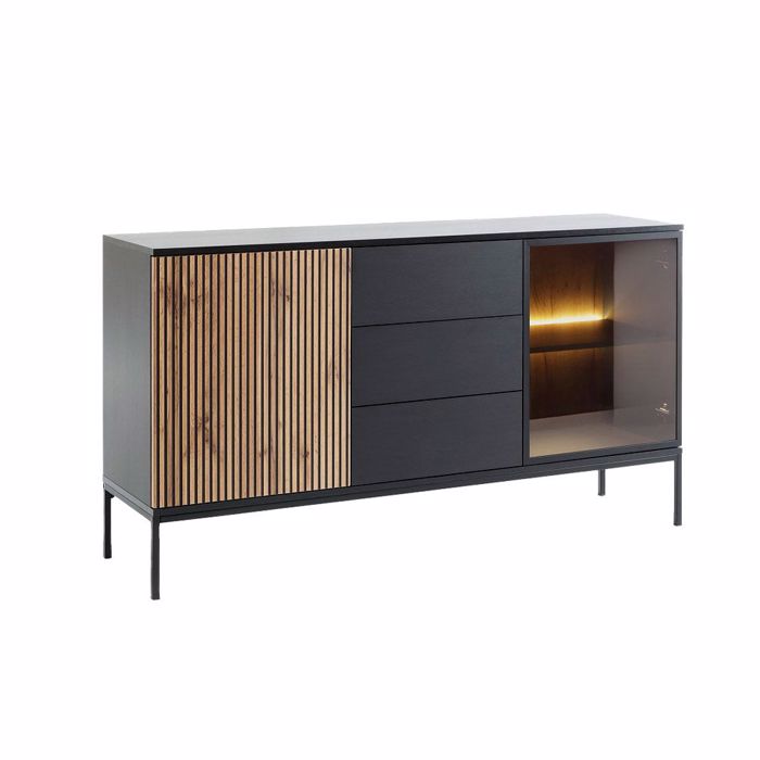 Liberta - Maison MYSTERY Boufes Fusiko Skouro/Mavro me 2 Portes kai 3 Surtaria 154x39x83cm 05-0812